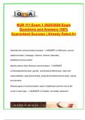 NUR 111 Exam 1 Study Guide 2025&sol;2026 &ndash; 120&plus; Verified Questions and Answers &vert; Nursing Process&comma; Patient Safety&comma; Critical Thinking&comma; Communication&comma; Maslow&rsquo;s Hierarchy&comma; Vital Signs &vert; Fundamentals of Nursing