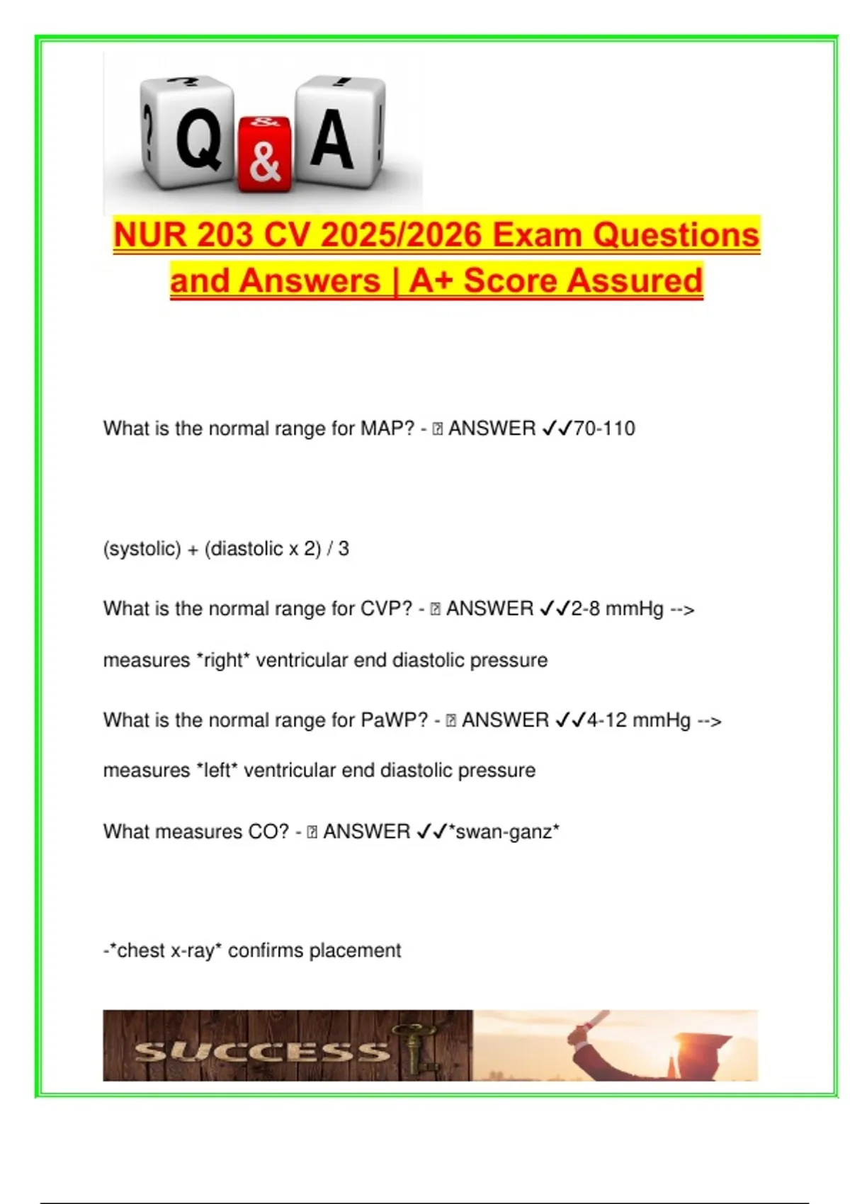 NUR 203 CV Exam Questions and Answers (2025/2026) – Cardiovascular ...