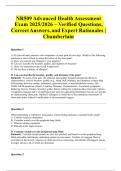 NR509 Advanced Health Assessment Exam 2025&sol;2026 &ndash; Verified Questions&comma; Correct Answers&comma; and Expert Rationales &vert; Chamberlain