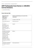 ARRT Radiography Exam Review &lpar;1&ndash;200&rpar; &ndash; Questions with Correct Verified Answers