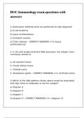 BOC Immunology exam questions with answers