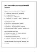 BOC Immunology exam questions with answers
