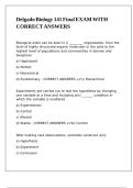 Delgado Biology 141 Final EXAM WITH CORRECT ANSWERS