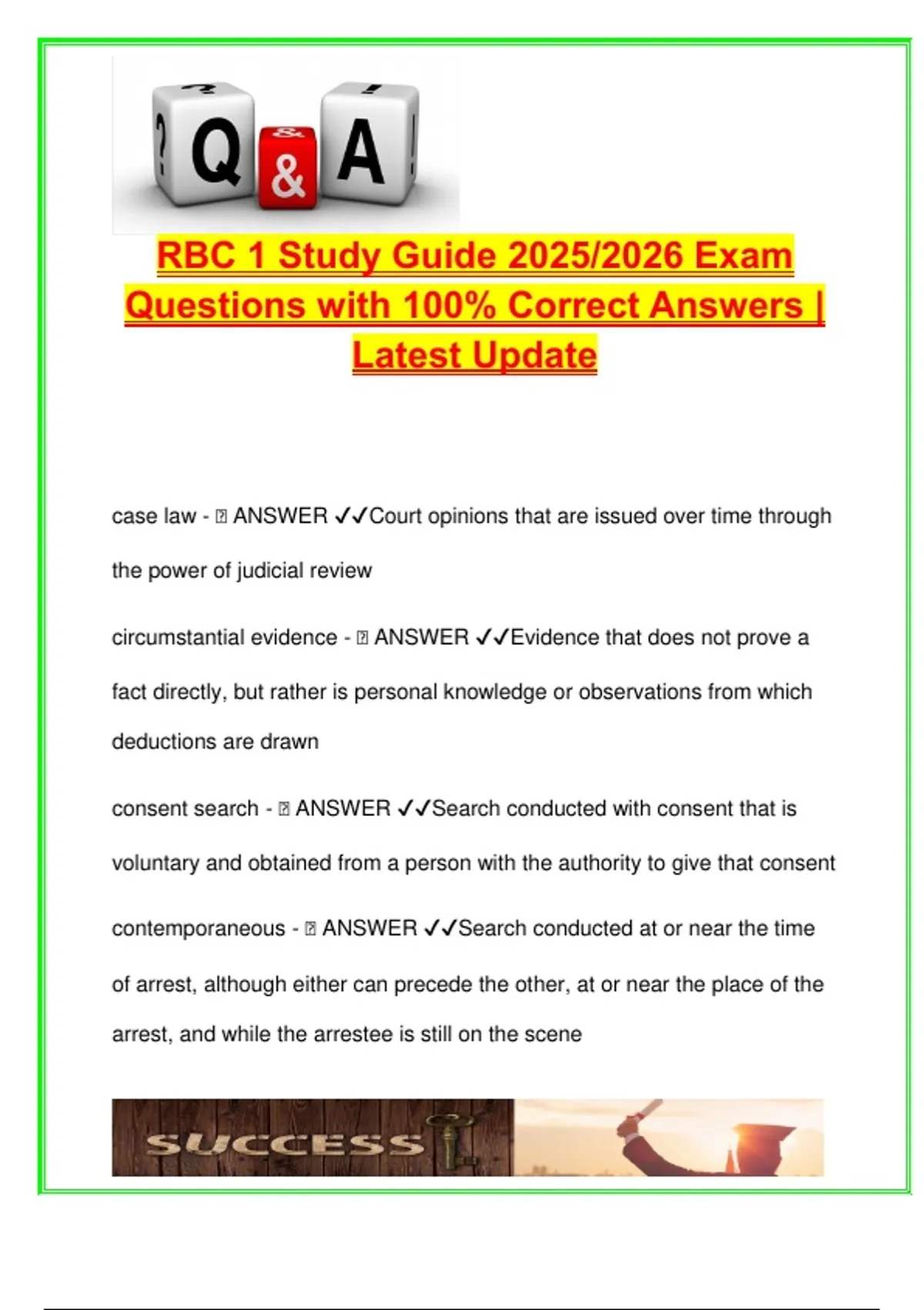 RBC 1 Study Guide | 2025/2026 | 75+ Solved Exam Questions & Answers ...