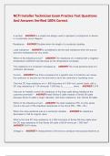 NCTI Installer Technician Exam Practice Test Questions  And Answers Verified 100&percnt; Correct