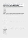 MKTG 367 CHAPTER 11 2025 EXAM QUESTIONS AND ANSWERS