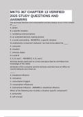MKTG 367 CHAPTER 13 VERIFIED 2025 STUDY QUESTIONS AND ANSWERS