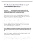 ICS &lpar;Incident Command System&rpar; Exam Questions and Answers