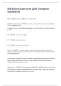 ICS Exam Questions with Complete Solutions