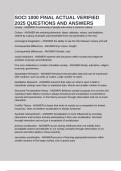 SOCI 1000 FINAL ACTUAL VERIFIED 2025 QUESTIONS AND ANSWERS