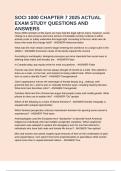 SOCI 1000 CHAPTER 7 2025 ACTUAL EXAM STUDY QUESTIONS AND ANSWERS