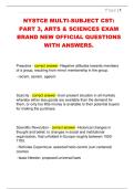 NYSTCE MULTI-SUBJECT CST&colon;  PART 3&comma; ARTS & SCIENCES EXAM  BRAND NEW OFFICIAL QUESTIONS  WITH ANSWERS&period; 
