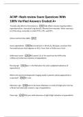 ACNP--Rosh review Exam Questions With  100&percnt; Verified Answers Graded A&plus; 