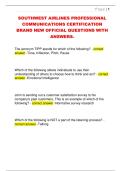SOUTHWEST AIRLINES PROFESSIONAL  COMMUNICATIONS CERTIFICATION  BRAND NEW OFFICIAL QUESTIONS WITH  ANSWERS&period;