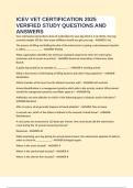 ICEV VET CERTIFICATION 2025 VERIFIED STUDY QUESTIONS AND ANSWERS