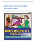 COMPLETE TEST BANK FOR Personality Puzzle 8th Edition by David C&period; Funder &lpar;Author&rpar;&ndash; VERIFIED QUESTIONS AND ANSWERS