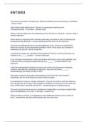 ENT3003 QUESTIONS AND ANSWERS 100% CORRECT
