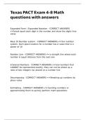 Texas PACT Exam 4-8 Math questions with answers