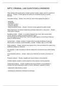 MPTC CRIMINAL LAW QUESTIONS & ANSWERS