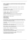 MPTC CRIMINAL INVESTIGATIONS EXAM QUESTIONS & ANSWERS
