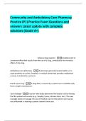Community and Ambulatory Care Pharmacy  Practice &lpar;P1&rpar; Practice Exam Questions and  answers Latest update with complete  solutions &lpar;Grade A&plus;&rpar; 