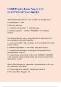 CNOR Practice Exam Prep by CCI QUESTIONS ITH ANSWERS