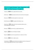 FTCE K-6 Social Science Exam Questions with  100&percnt; Verified Answers Graded A&plus; 