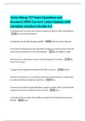 Avion Boing 737 Exam Questions and  Answers&vert;100&percnt; Correct&vert; Latest Update with  complete solutions &lpar;Grade A&plus;&rpar; 