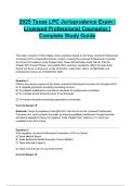  2025 Texas LPC Jurisprudence Exam &vert; Licensed Professional Counselor &vert; Complete Study Guide