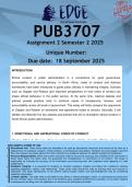 PUB3707 Assignment 2 (ANSWERS) Semester 2 2025 - DISTINCTION GUARANTEED