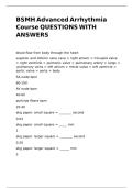 BSMH Advanced Arrhythmia Course QUESTIONS WITH ANSWERS