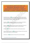 CALIFORNIA DEPT OF FISH AND WILDLIFE TRAPPING EXAM QUESTIONS WITH 100&percnt; CORRECT ANSWERS &vert; LATEST VERSION 2025&sol;2026&period;