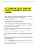 API 510 EXAM QUESTIONS AND CORRECT ANSWERS ALREADY PASSED 