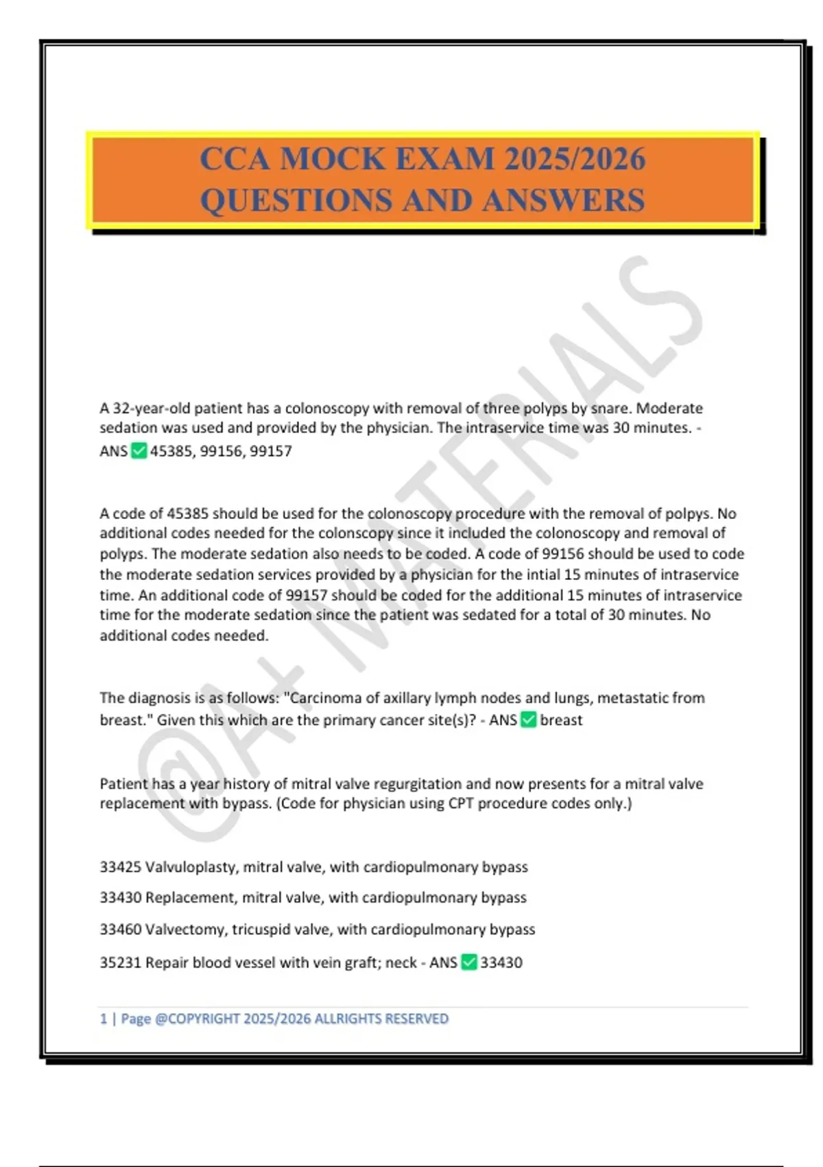 CCA MOCK EXAM 2025/2026 QUESTIONS AND ANSWERS - CCA - Stuvia US