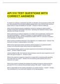 API 510 TEST QUESTIONS WITH CORRECT ANSWERS 