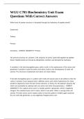 WGU C785 Biochemistry Unit Exam Questions With Correct Answers 