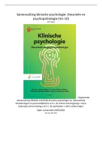 Uitgebreide samenvatting klinische psychologie 1a&colon; theoretische benaderingen en persoonlijkheid &lpar;PB3002&rpar; &lpar;incl&colon; beknopte samenvatting &plus; oefenvragen&rpar;
