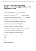 Genetics Exam 1 Chapters 1-6 &lpar;McGraw Hill Connect&rpar; Questions with Verified Answers