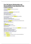 Post 301-Broker Relationships and Responsibilities Exam Questions With Correct Answers