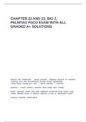 chapter 22 and 23&comma; bio 2&comma; palmtag fgcu exam with all graded A&plus; solutions