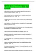 English 1101 Final Examination and Already Passed Answers 2025-2026 Updated&period;