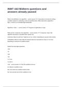 INMT 443 Midterm questions and answers already passed