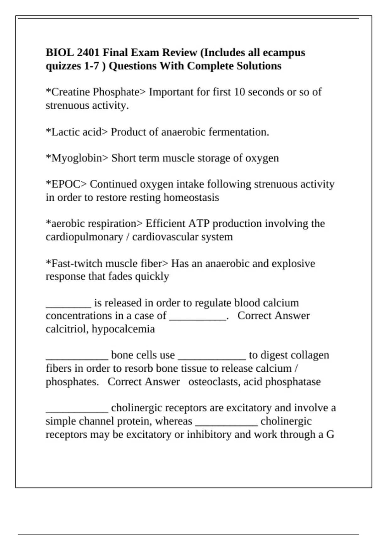 BIOL 2401 Final Exam Review (Includes all ecampus quizzes 1-7 ...
