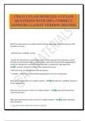 CISCO 1 EXAM MODULES 1-3 EXAM QUESTIONS WITH 100&percnt; CORRECT ANSWERS &vert; LATEST VERSION 2025&sol;2026&period;