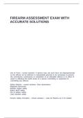 FIREARM ASSESSMENT EXAM WITH ACCURATE SOLUTIONS