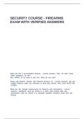 Security Course - Firearms Exam with verified answers