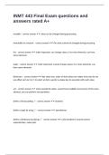 INMT 443 Final Exam questions and answers rated A&plus;