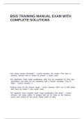 BSIS TRAINING MANUAL EXAM WITH COMPLETE SOLUTIONS