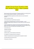  ASWB Clinical Exam Questions With Well Verified Answers Latest Updated 2025