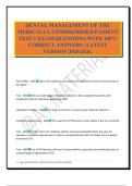 DENTAL MANAGEMENT OF THE MEDICALLY COMPROMISED PATIENT TEST 1 EXAM QUESTIONS WITH 100&percnt; CORRECT ANSWERS &vert; LATEST VERSION 2025&sol;2026&period;